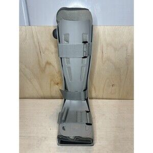 Breg full shell walker medical boot Genises size L 3 strap tall Air pump Gray